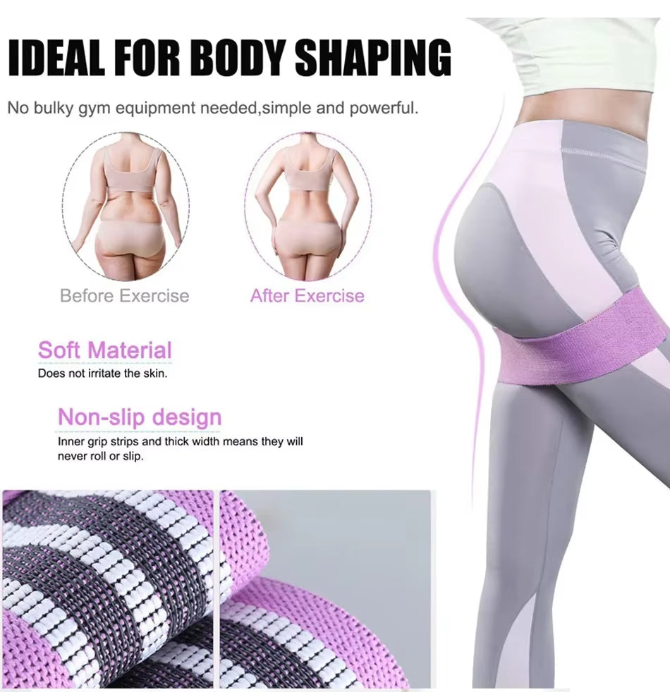 -Women'S Elastic Resistance Belt for Hip Fitness Yoga Squat Training Equipment Beautiful Butt Lifting Household Exercise