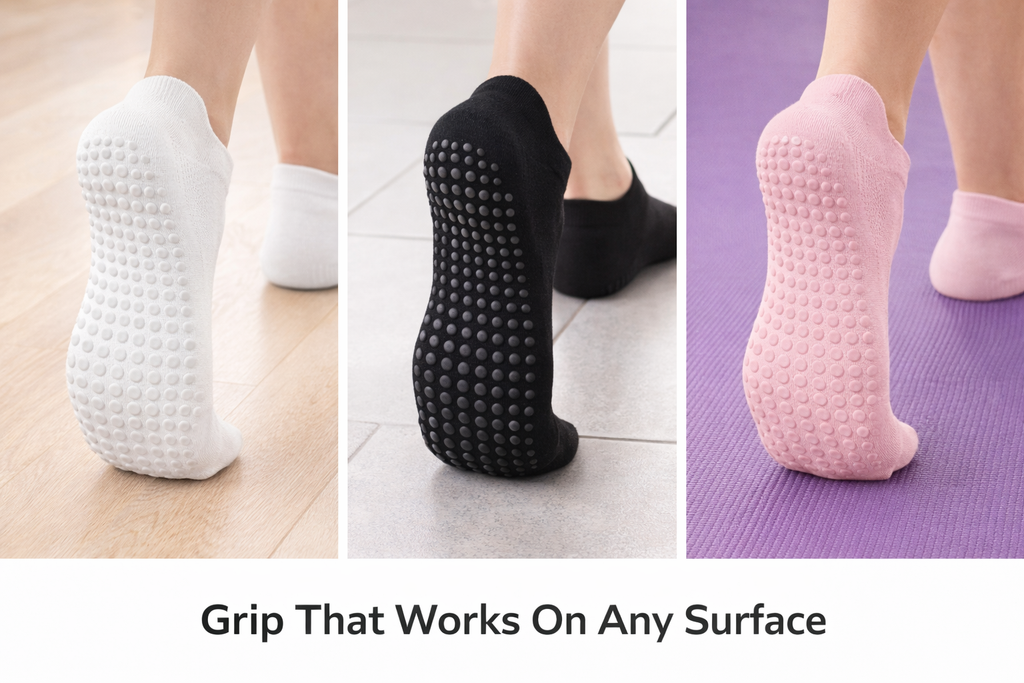 No-Slip Grip Socks™ – 4-Pair Studio Pack