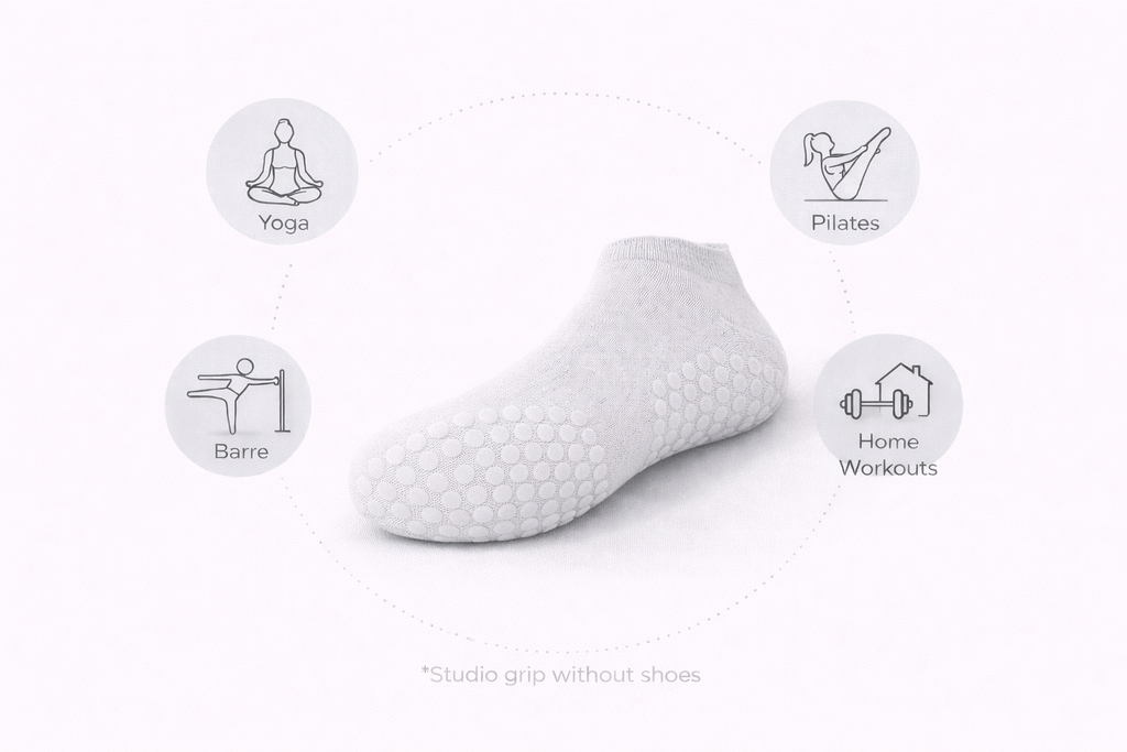 No-Slip Grip Socks™ – 4-Pair Studio Pack