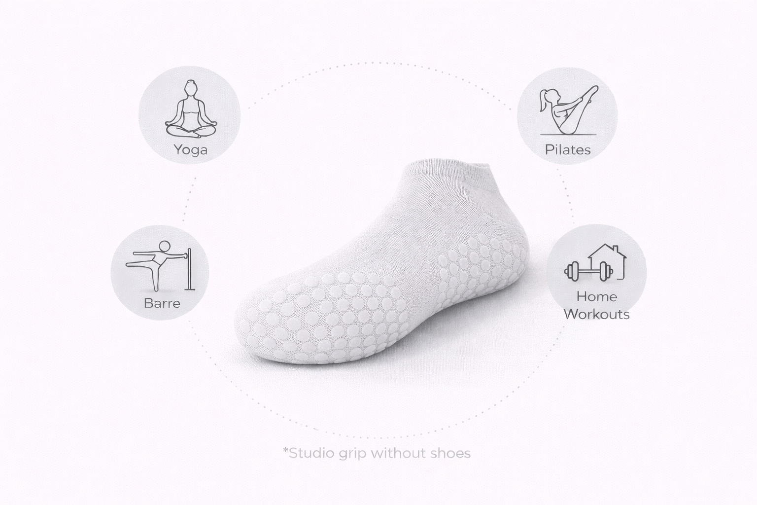No-Slip Grip Socks™ – 4-Pair Studio Pack